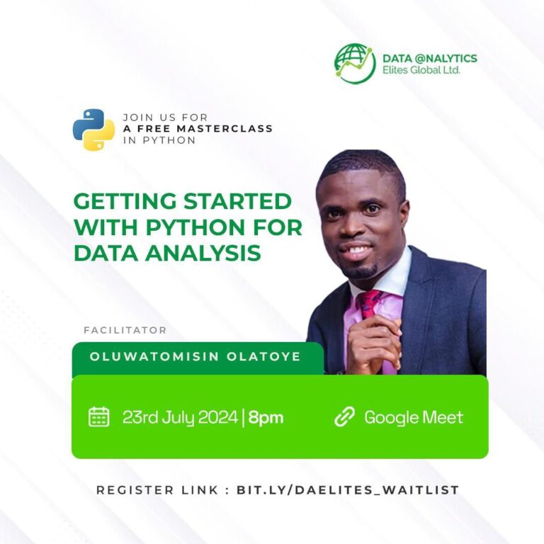 Getting Started with Python for Data Analysis — DAELites Masterclass