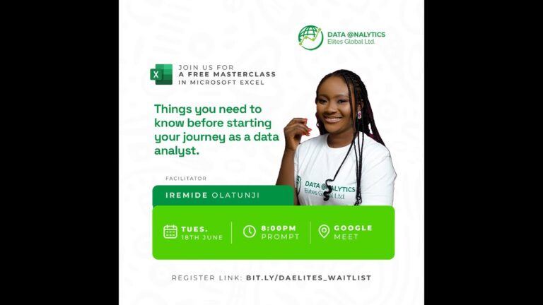 Excel Masterclass: Understanding Data Analytics — DAELites Masterclass