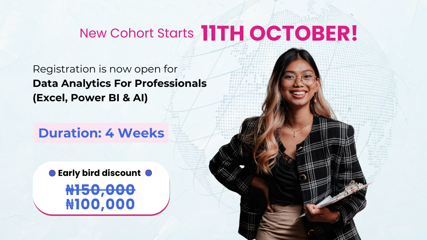 Registration is now open for Data Analytics For Professionals (Excel, Power BI & Co-pilot)